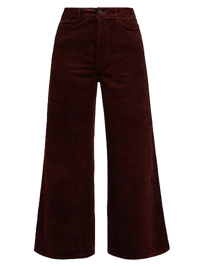Harper Cotton-Blend Corduroy Crop Pants