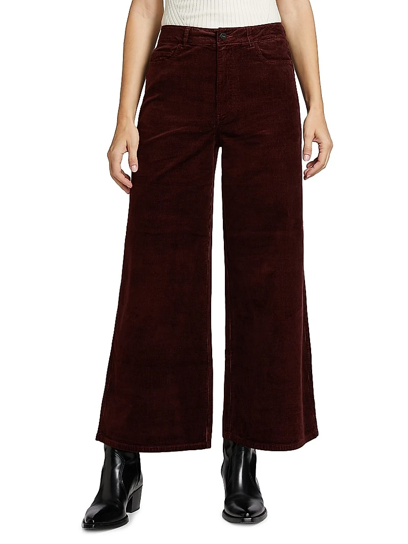 Harper Cotton-Blend Corduroy Crop Pants