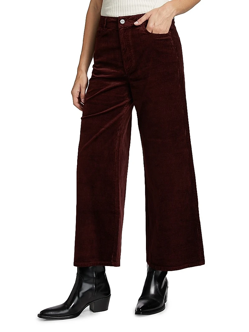 Harper Cotton-Blend Corduroy Crop Pants