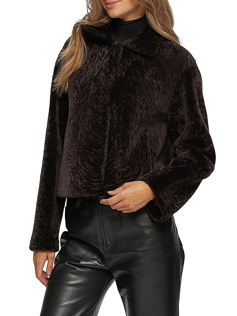 Textured Shearling Lamb Jacket