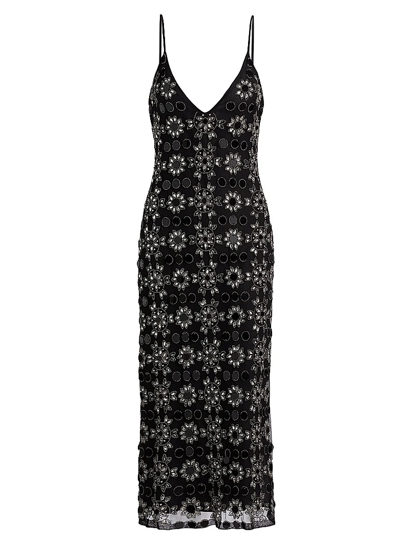 Lauriane Embellished Midi-Dress