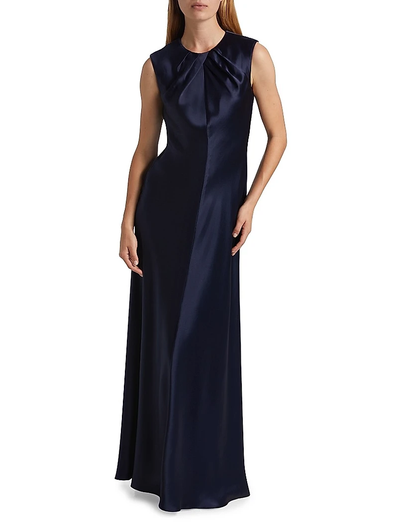Emily Satin Sleeveless Maxi Dress