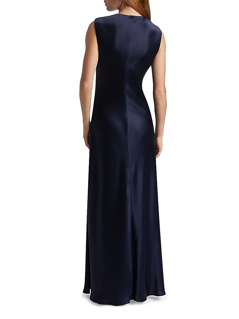 Emily Satin Sleeveless Maxi Dress