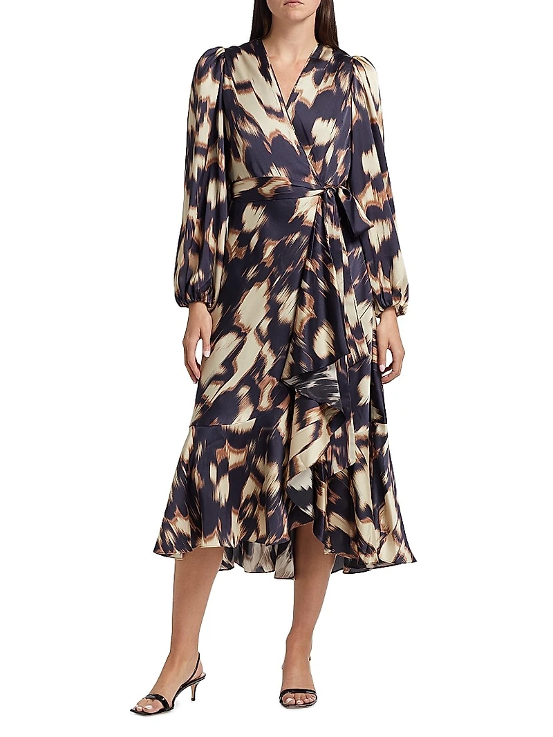 Blaire Tie-Waist Printed Dress