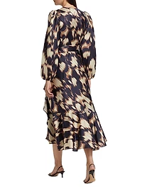 Blaire Tie-Waist Printed Dress