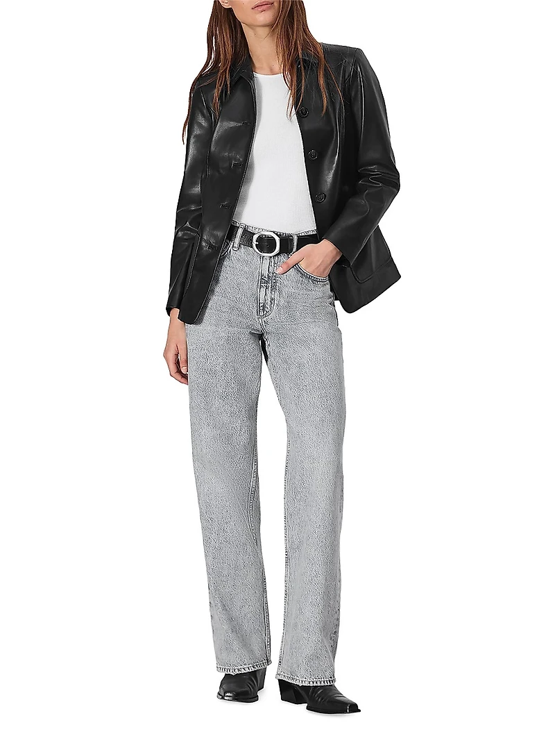 Drew Faux Leather Blazer