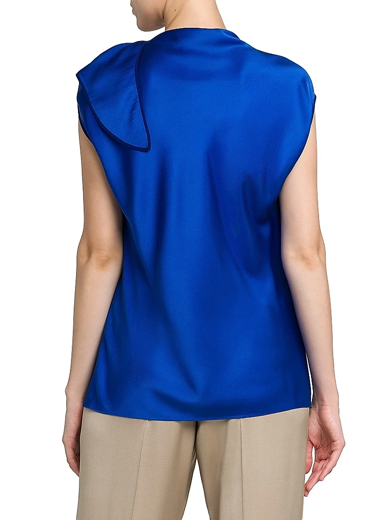 Buttoned Silk Satin Blouse