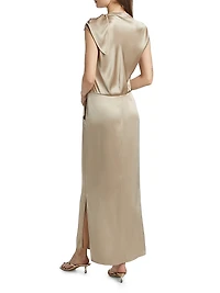 Double Silk Satin Dress