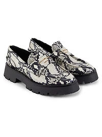 Carter Snake-Print Leather Loafers