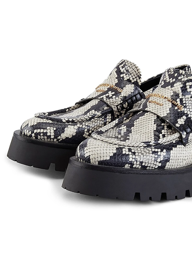 Carter Snake-Print Leather Loafers