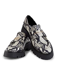 Carter Snake-Print Leather Loafers