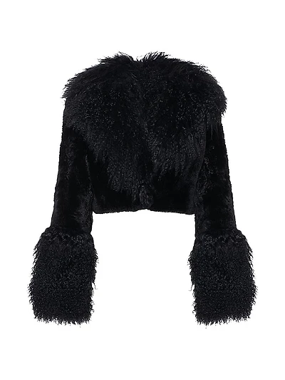 Sheared Cashmere Goat Bolero Coat