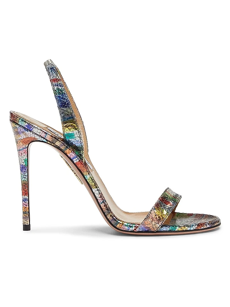 So Nude 105MM Brushstroke Leather Slingback Sandals