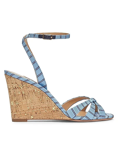 Tati 85MM Striped Wedge Sandals