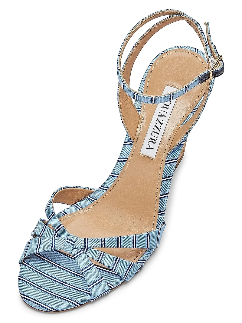 Tati 85MM Striped Wedge Sandals