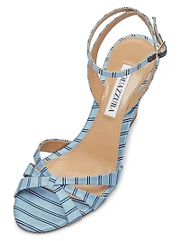 Tati 85MM Striped Wedge Sandals
