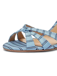 Tati 85MM Striped Wedge Sandals