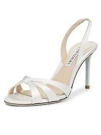 Tati 85MM Satin Leather Slingback Sandals