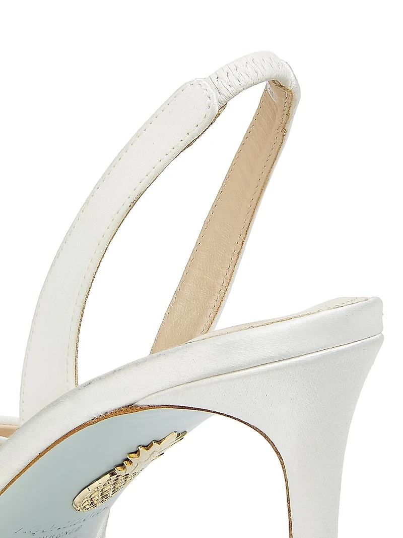 Tati 85MM Satin Leather Slingback Sandals