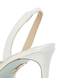 Tati 85MM Satin Leather Slingback Sandals