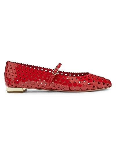 Amourose Perforated Patent Leather Flats