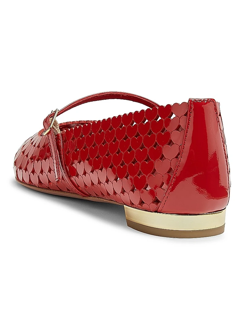 Amourose Perforated Patent Leather Flats