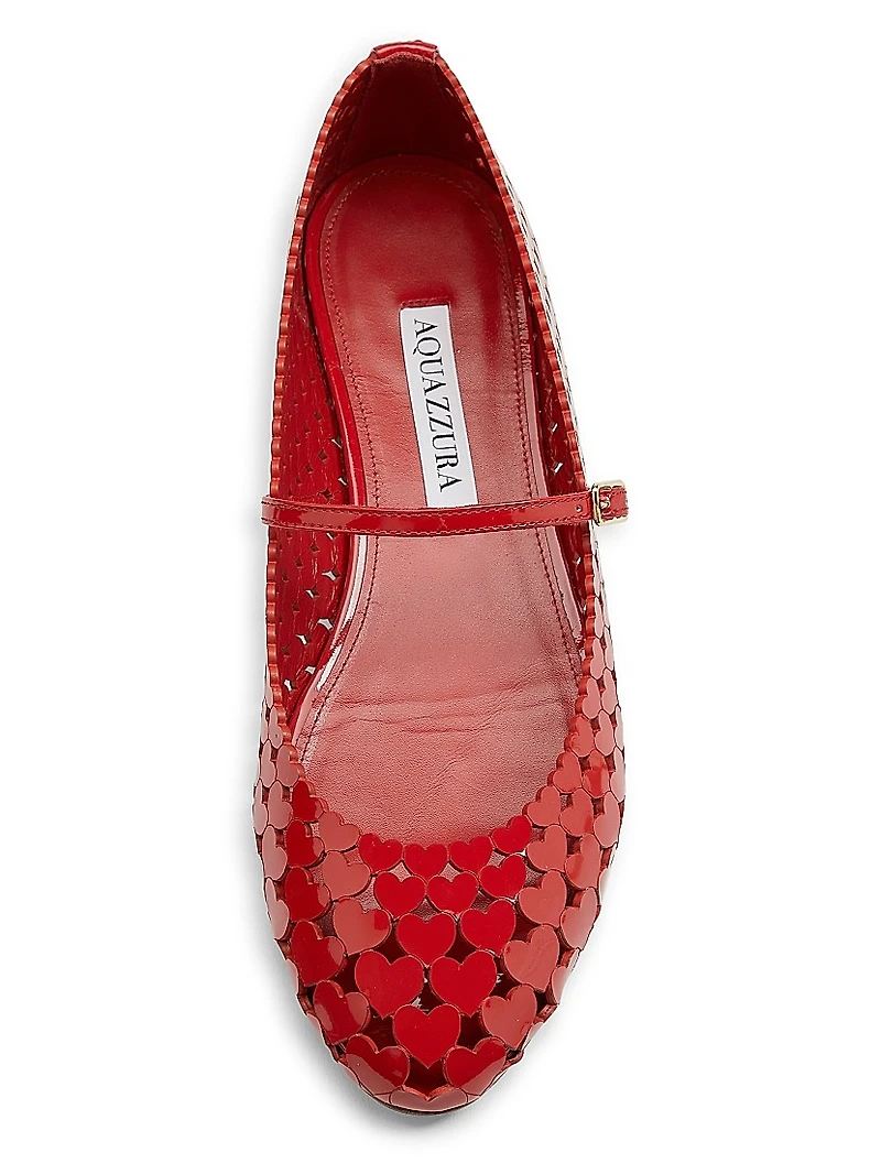 Amourose Perforated Patent Leather Flats