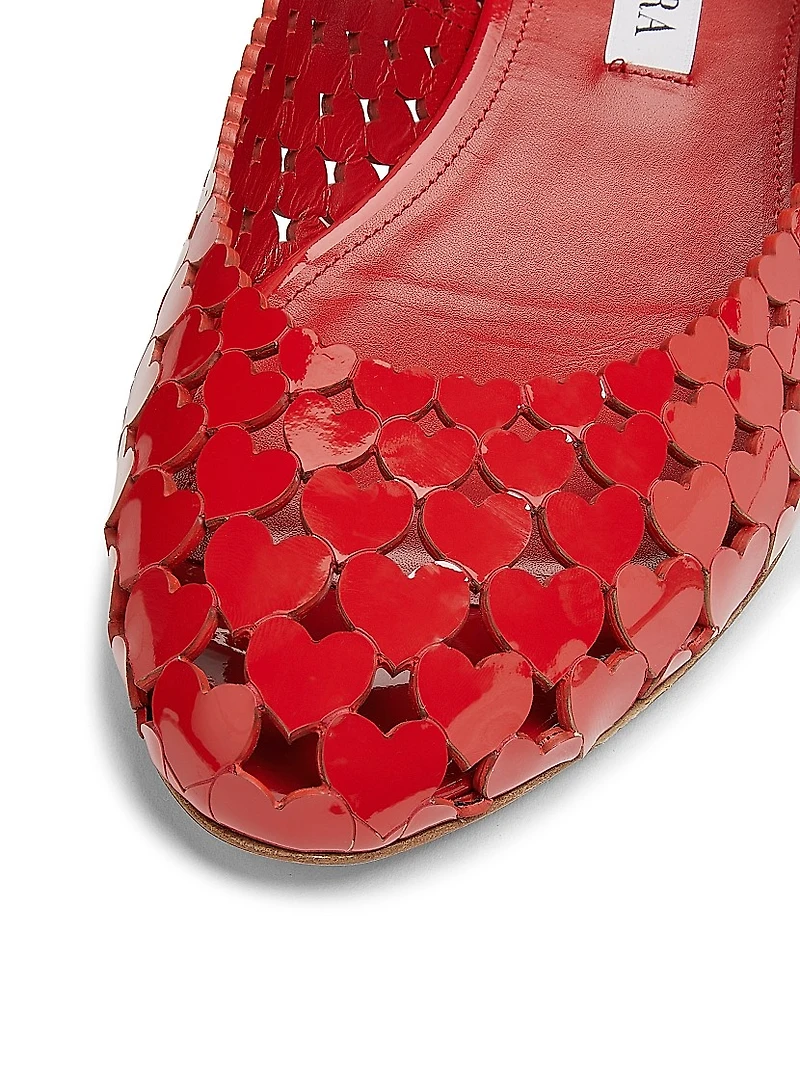 Amourose Perforated Patent Leather Flats