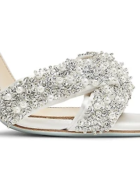 Melodie 105MM Embellished Satin Sandals