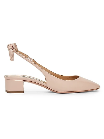 Very Bow-Tie Leather Slingback Pumps