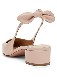 Very Bow-Tie Leather Slingback Pumps