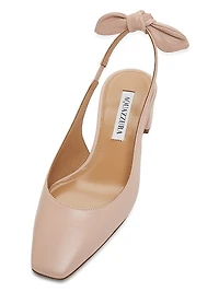 Very Bow-Tie Leather Slingback Pumps