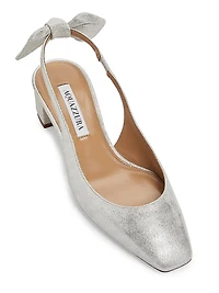 Very Bow-Tie 35MM Metallic Leather Slingbacks