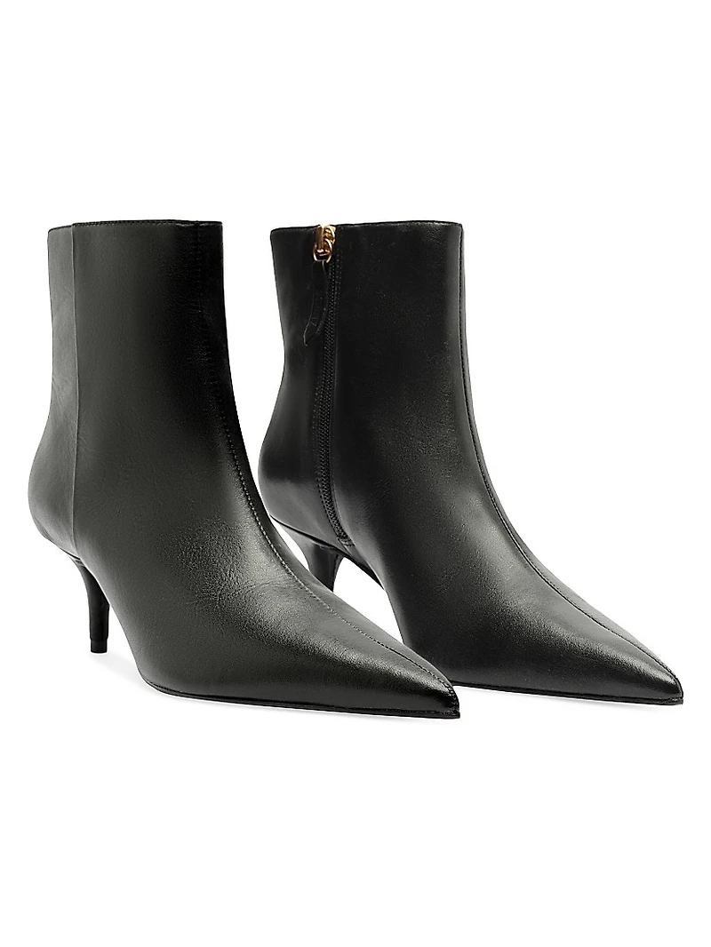 Mikki Mid 65MM Leather Stiletto Booties