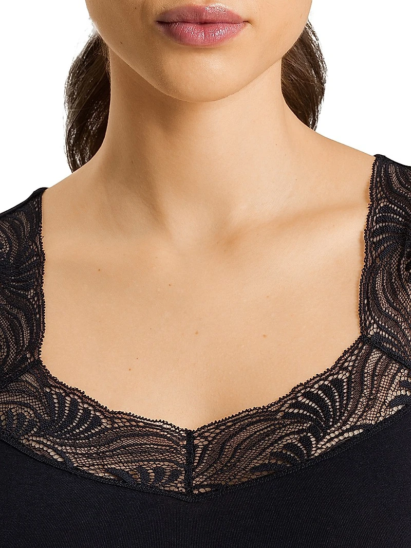 Cotton Delight Lace-Trim Tank