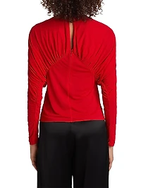 Anve Gathered Long-Sleeve Top
