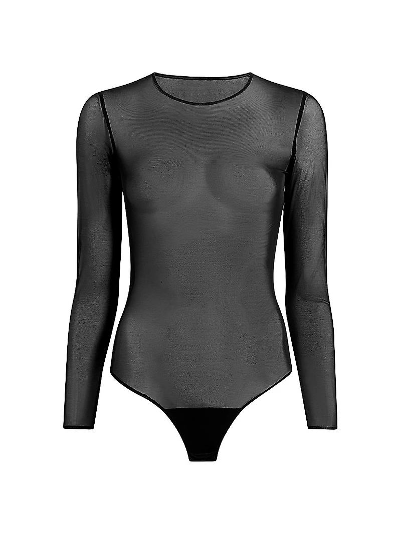 Chic Mesh Long-Sleeve Bodysuit