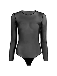 Chic Mesh Long-Sleeve Bodysuit
