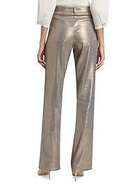 Larissa Metallic Linen-Blend Jeans