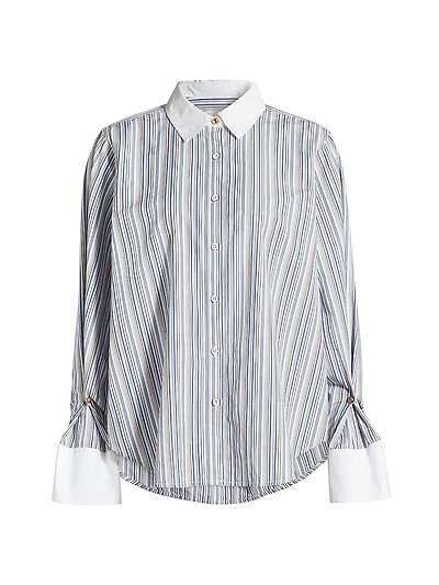 Wesley Striped Linen-Blend Long-Sleeve Shirt