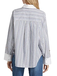 Wesley Striped Linen-Blend Long-Sleeve Shirt