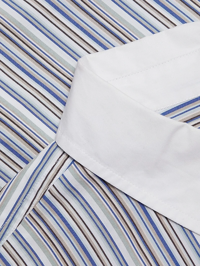 Wesley Striped Linen-Blend Long-Sleeve Shirt