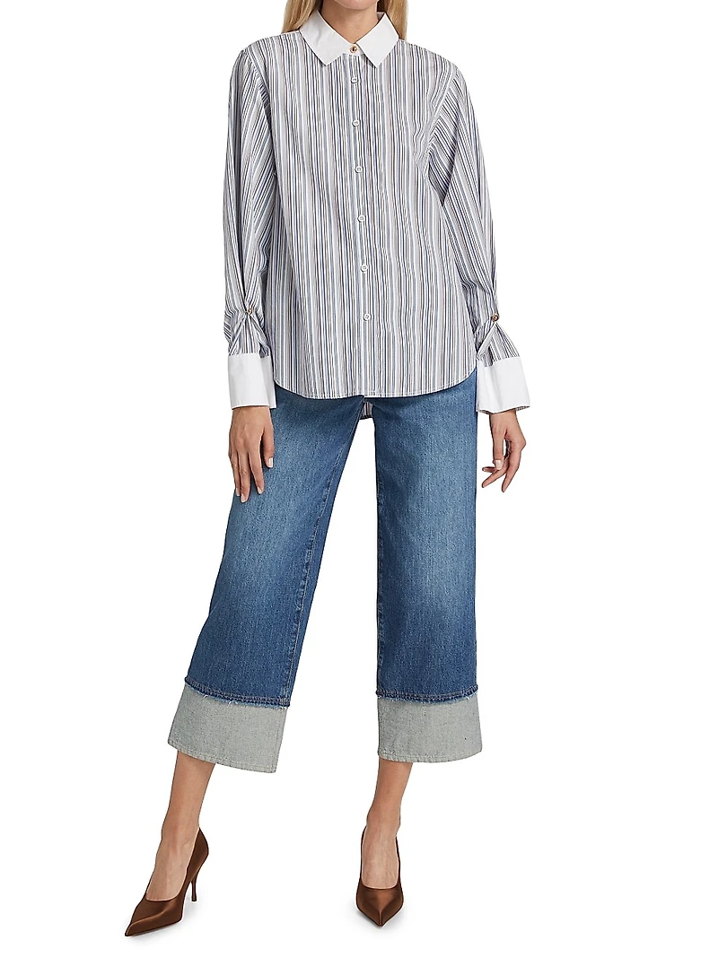 Wesley Striped Linen-Blend Long-Sleeve Shirt