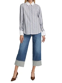 Wesley Striped Linen-Blend Long-Sleeve Shirt