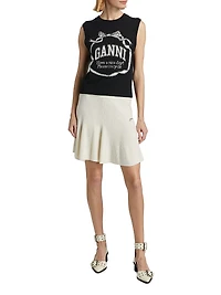 Logo Bow Intarsia-Knit Tank Top