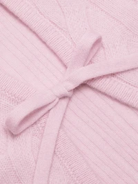 Wool-Cashmere Cable-Knit Self-Tie Cardigan