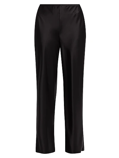 Gale Satin High-Rise Bias Pants