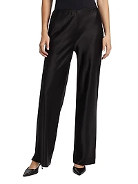 Gale Satin High-Rise Bias Pants