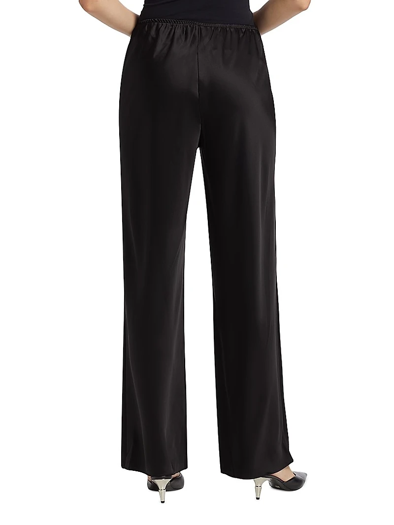 Gale Satin High-Rise Bias Pants