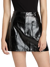 Tade Patent Faux Leather Miniskirt